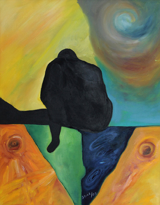 Silhouette, by J. Guzman (oil on canvas)